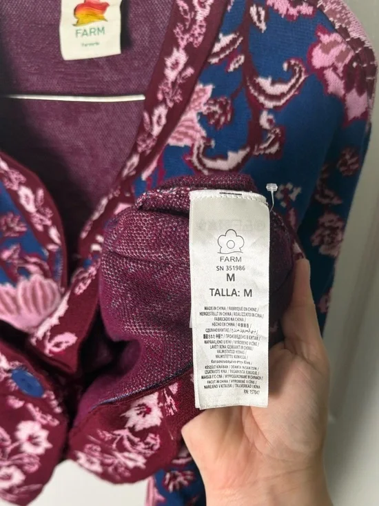 Farm Rio Flower Delicacy Jacquard Cardigan M - Picture 5 of 7